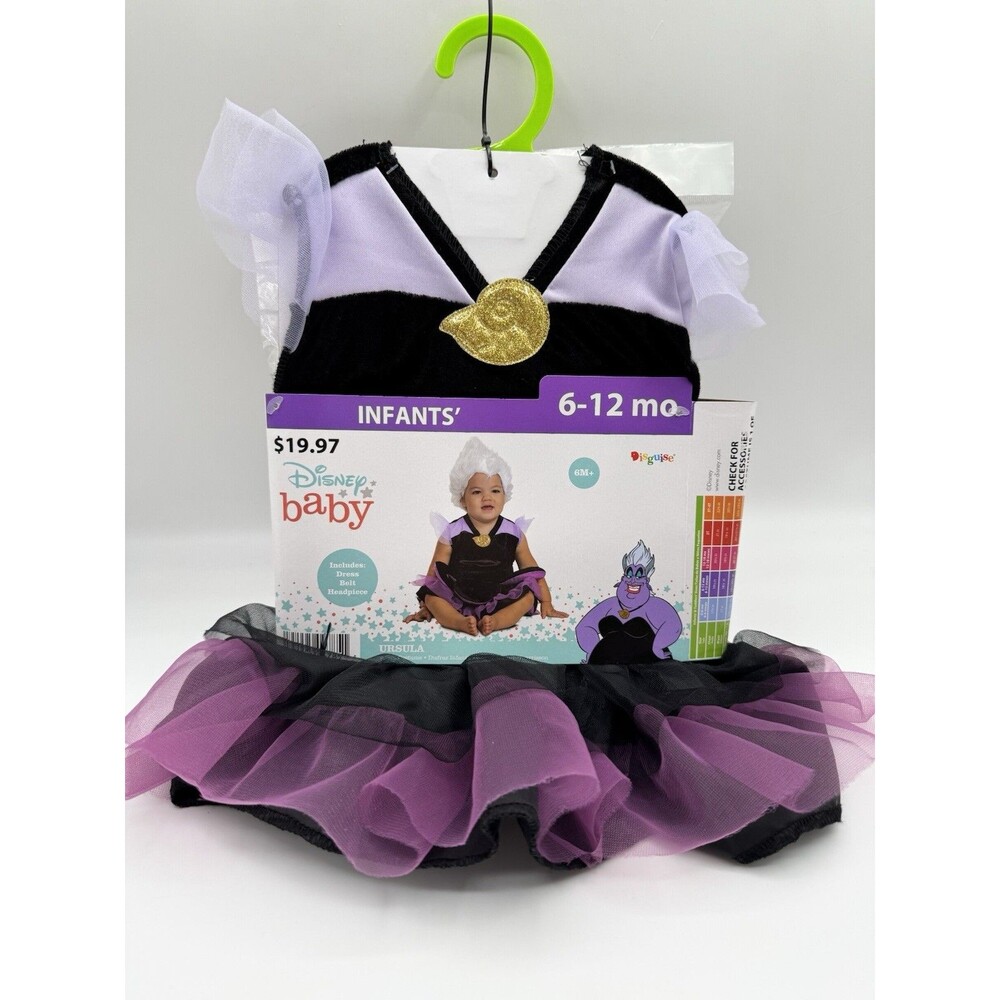 NEW Baby Disney Villains Little Mermaid Ursula Dress Halloween Costume 6-12M